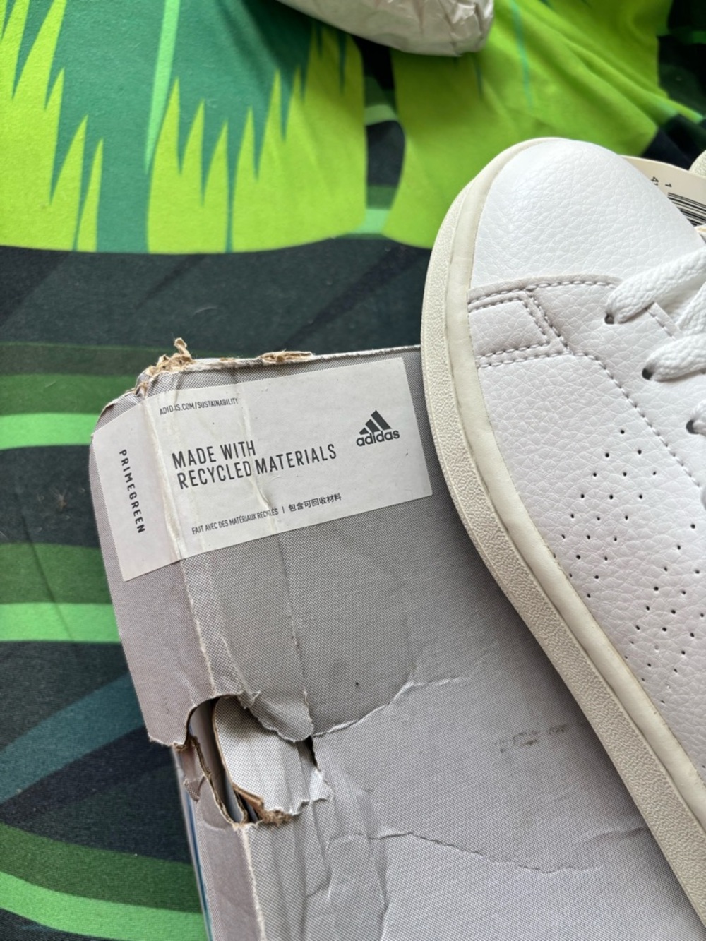 ADIDAS White Sneakers with Leopard Print Logo Accent - Picture 9 of 12